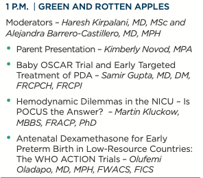 HotTopicsNeo's tweet image. Enjoy the break! 

Check out the #PosterShowcase and #ExhibitHall and see you back at 1:00 pm EST for first "Green or Rotten apples" session of #HotTopics2021 moderated by Dr. Haresh Kirpalani and Dr. Alejandra Barrero-Castillero @alebarrero 

#HotTopicsNeo2020 #NeoEBM