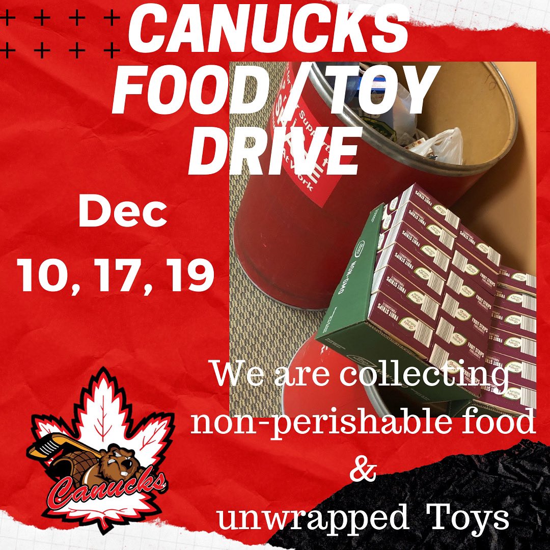 NF_Canucks's tweet photo. Help us help the Niagara Community!!
Canucks are collecting food & toys for @ProjectSHARE_NF
for the next 3 home games.
Bins will be located in the Canucks main lobby
#ourcommunityatwork #canucksfoodtoydrive
#projectshare https://t.co/5xS3c46vsx