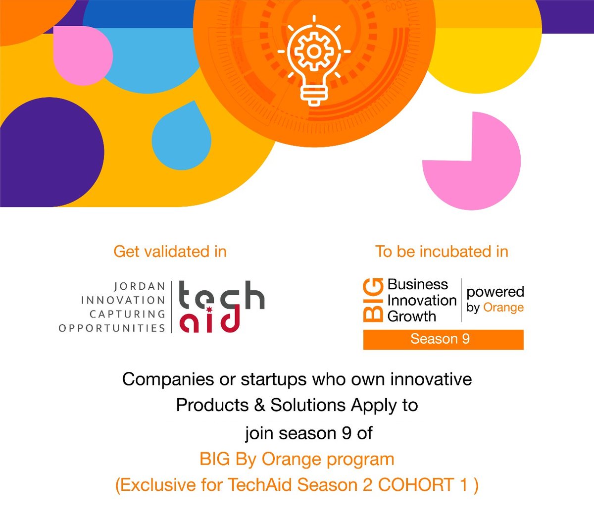 Join our Season 9
Register today to grow your business with the top subject matter experts and mentors, marketing, access to global startup conferences, networking, access to finance and office space
register before 16-12 on:
intaj.net/techaid_form/
#entrepreneurship #JO #Startup