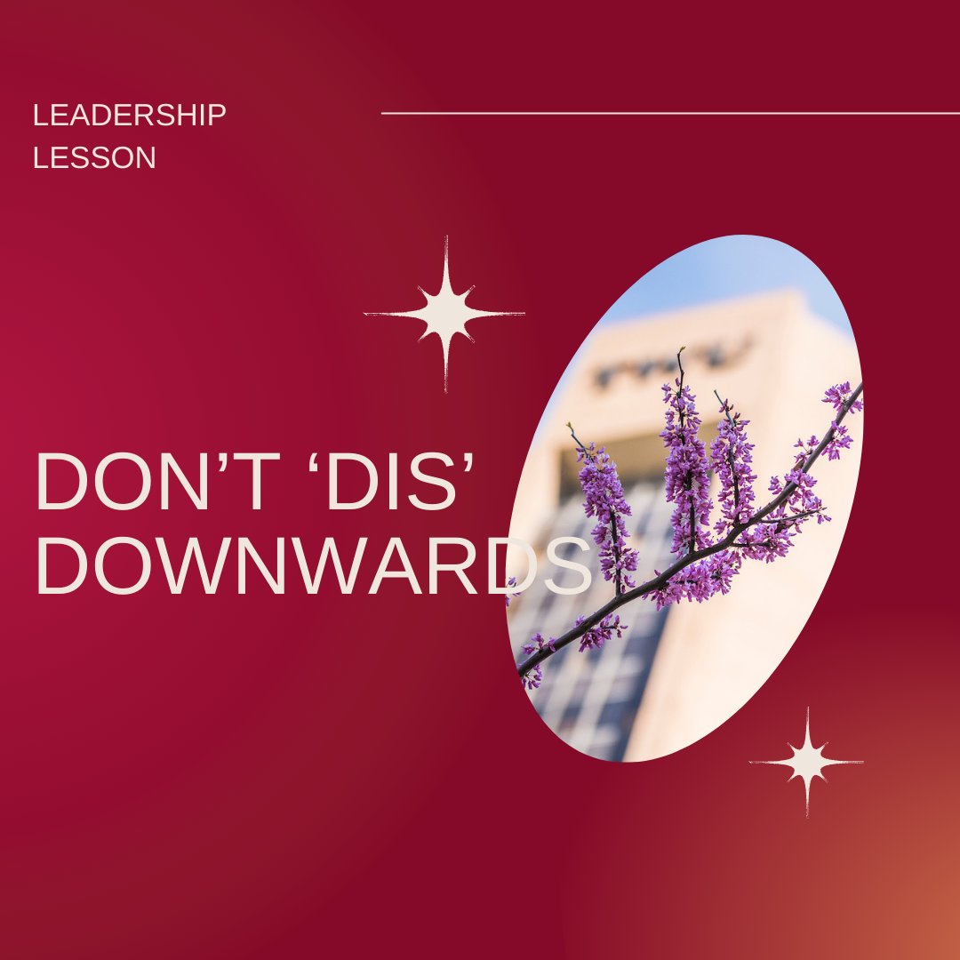 TWUJNIWL's tweet image. #LeadershipLesson 

Don’t ‘dis’ downwards.

Your job as leader is to get others to believe in, and work towards, a shared goal, not to divide opinion or loyalties.