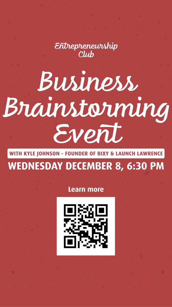 Entrepreneurship club is holding an event on Wednesday, December 8th, to teach aspiring entrepreneurs where to start. This event will be led by Kyle Johnson, an experienced entrepreneur currently working on a startup called Bixy.