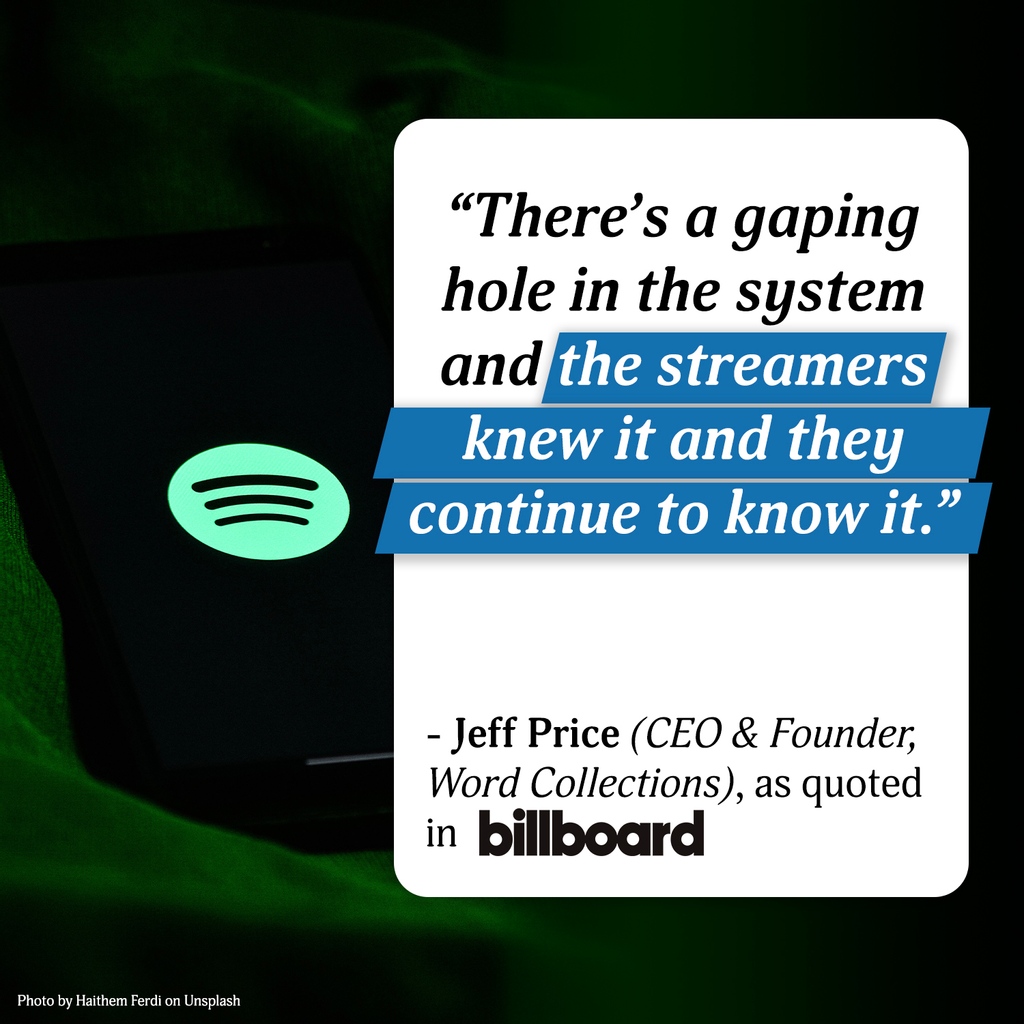 WordCollections's tweet photo. “This isn’t something that is going to go away,” says @JPriceOfMusic to @billboard regarding the recent Spotify Comedy rights issues. ⁠
⁠
Read the full article below ⬇️
 https://t.co/wjDE42zxnr https://t.co/hsKIKL8OMa