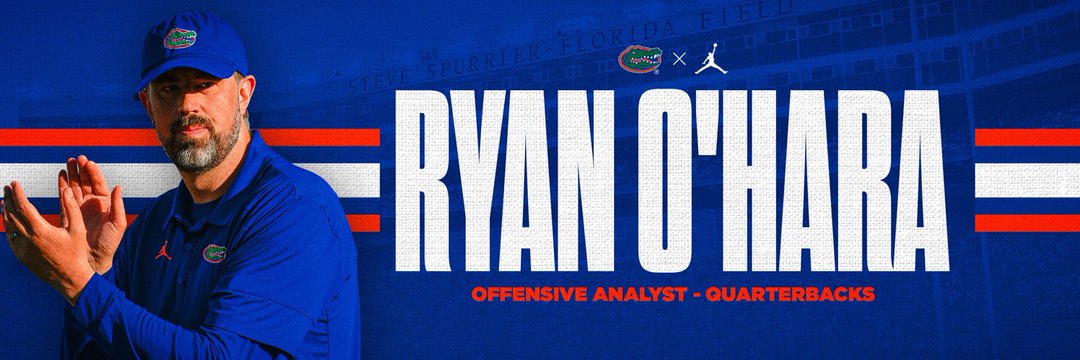 I'm so proud of our son-in-law Ryan O'Hara for his new position at the University Of Florida. Offensive Analyst- Quarterbacks.#Gators #Napier <a href="/BritKOh/">Brittani O'Hara</a> <a href="/CoachSGholar/">Shannon Gholar</a> <a href="/meghin_simone/">Meghin Williams (She/Her/Hers)</a> <a href="/MaloriG/">Malori Gholar</a> @CaitBanx <a href="/CoachRyanO/">RYAN O'HARA</a>