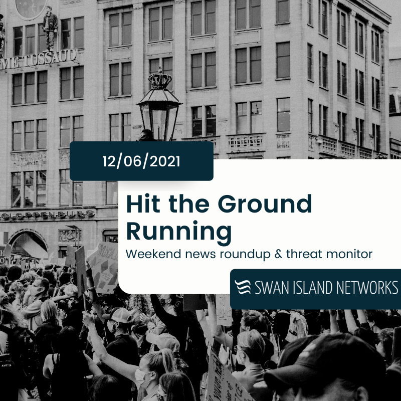SwanIslandNet's tweet photo. Demonstrations, an active shooter scare, and severe weather warnings made headlines this weekend in the US and around the world. Catch up on the weekend's top stories here: https://t.co/w4KsJjGTeA.  #situationalawareness #osint #threatintelligence #threatassessment https://t.co/9q38SRchSP
