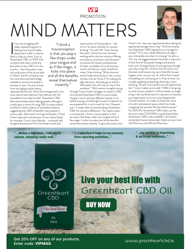 greenheart_cbd's tweet image. DID YOU KNOW??? 👀

That we are in this months #VIPmagazine 🙌
Check out Conor Doyle's brilliant story of how #CBD has worked so well for him. Worth the read! 💚

@VIPmagaz

Shop now - greenheartcbd.ie
