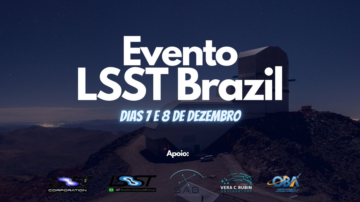 📌 É amanhã: Evento LSST Brazil! Todos são convidados a interagir e participar dos dois dias de evento. Não é necessária a inscrição prévia e serão emitidos certificados de participação. #LIneANewsfeed 

Dia 7/12: youtu.be/jveBuqa8qQU
Dia 8/12: youtu.be/GpbDKHAWrS8