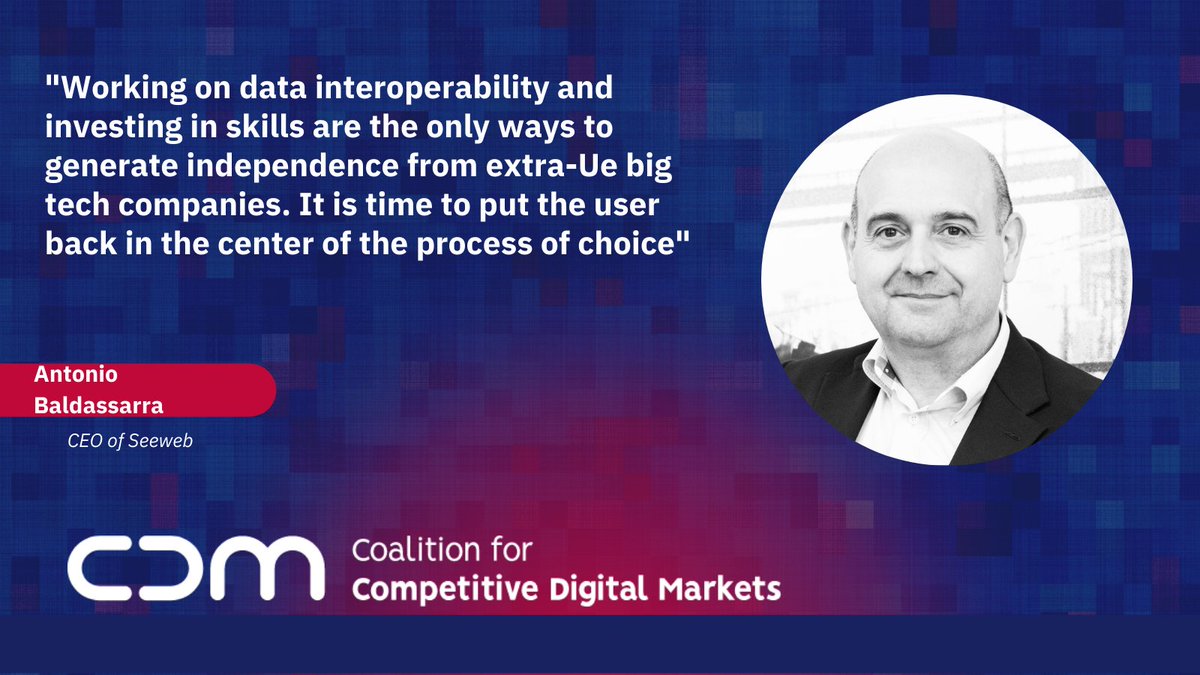 seeweblive's tweet image. It is time to put the user back in the center of the process of choice.

#CompDM #interoperability #Competition #bigtech #technology #europe #gatekeepers #control #Independence #open #standard 
@dhhlive