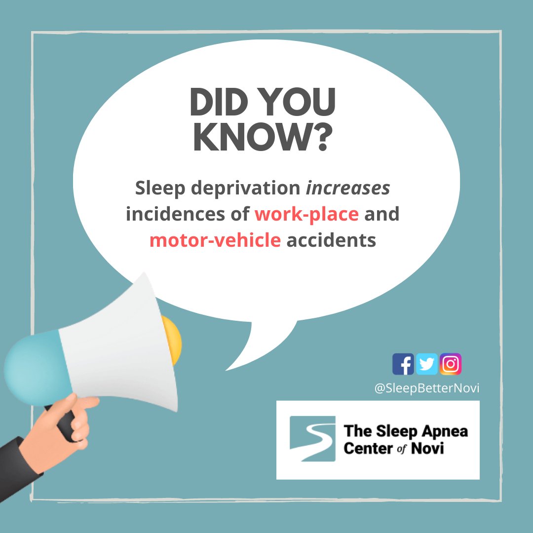 SleepBetterNovi's tweet photo. According to The Sleep Foundation, overly sleepy employees are 70% more likely to be involved in workplace accidents than colleagues who are not sleep-deprived. #SleepBetterNovi https://t.co/8cszrj2mr1