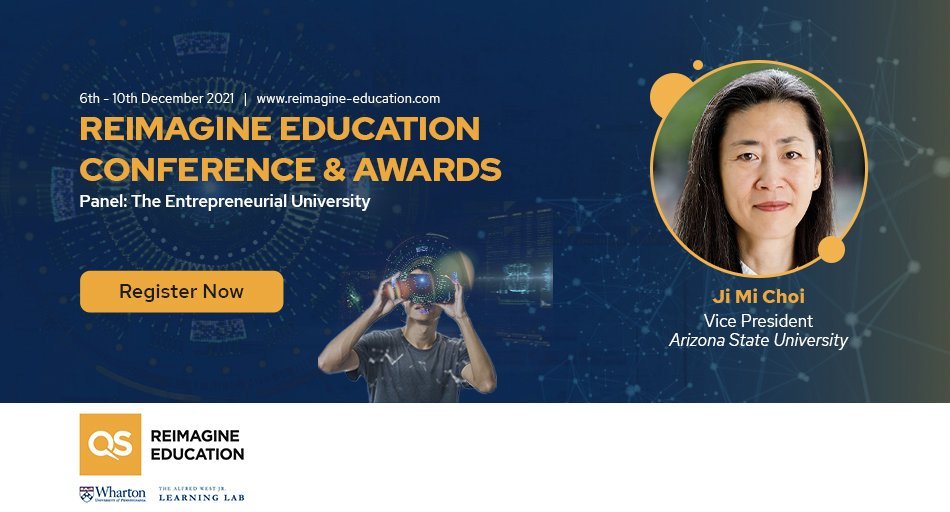 Register to attend this week's virtual #QSReimagine Conference and Awards (starts today!) and hear from our Founding Executive Director, Ji Mi Choi and her panel on The Entrepreneurial University: reimagine-education.com/register-as-de… #HigherEd