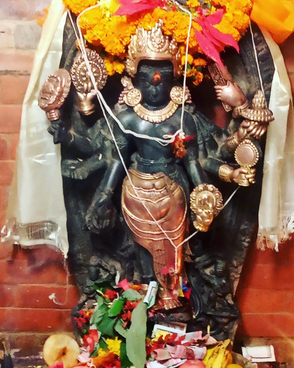 nepaltourismb's tweet photo. After 38 yrs in the US, the #LaxmiNarayan idol has finally returned. Believed to be 1200 years old by locals, the 70 kg rare, androgynous idol can now be seen at its temple in #Patko Tole. The idol, adorned with centuries-old jewelry & clothing, now stands in all its splendor. https://t.co/R5mp90QtOt