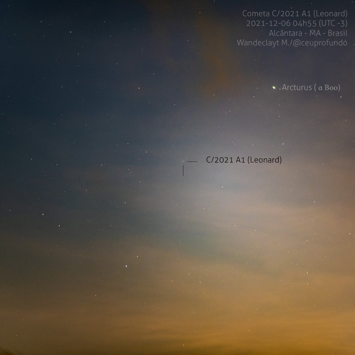“Os vencedores nunca desistem. Os desistentes nunca vencem. E os astrofotógrafos nunca vencem e nunca desistem.”
Sol nascendo, nuvens, montagem desalinhada. Mas está aí o #Leonard a leste nesta manhã. Em menos de duas semanas ele será visível a oeste ao anoitecer. #AstroMiniBR
