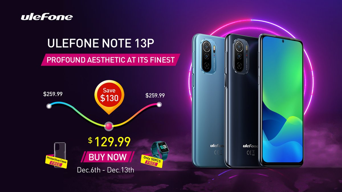 UlefoneMobile's tweet photo. Here comes the surprise news! Ulefone Note 13P is now available to pre-order from Banggood, which is priced at just $129.9.
Learn more: https://t.co/xgyMZEg4xo
Check the Ulefone Note 13P Unboxing Video>>>https://t.co/erNI0Knmpo
#Ulefone #Note13P #Banggood #Unboxing #presale https://t.co/Ix1nupidQM