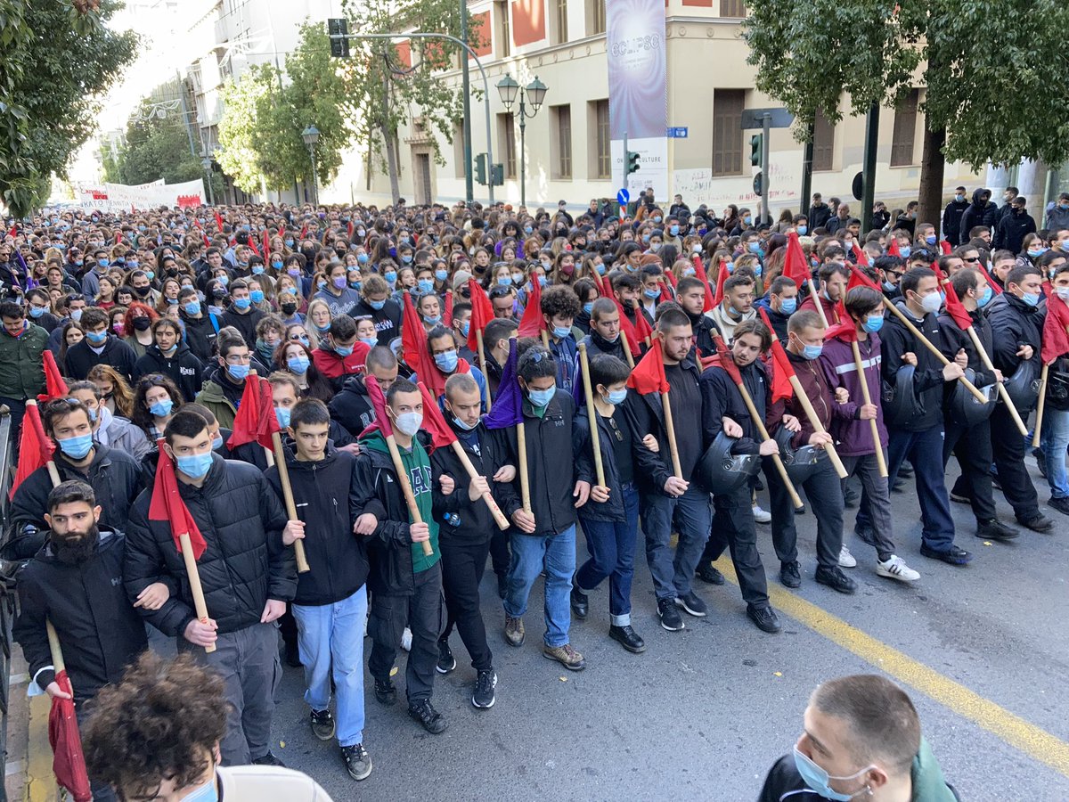 savvaskarma's tweet photo. Demonstration in Athens, as 13 years ago today teen Alexis Grigoropoulos was killed by police sparking widespread protests around #Greece. 
#Γρηγοροπουλος https://t.co/AQpjPPKzeu