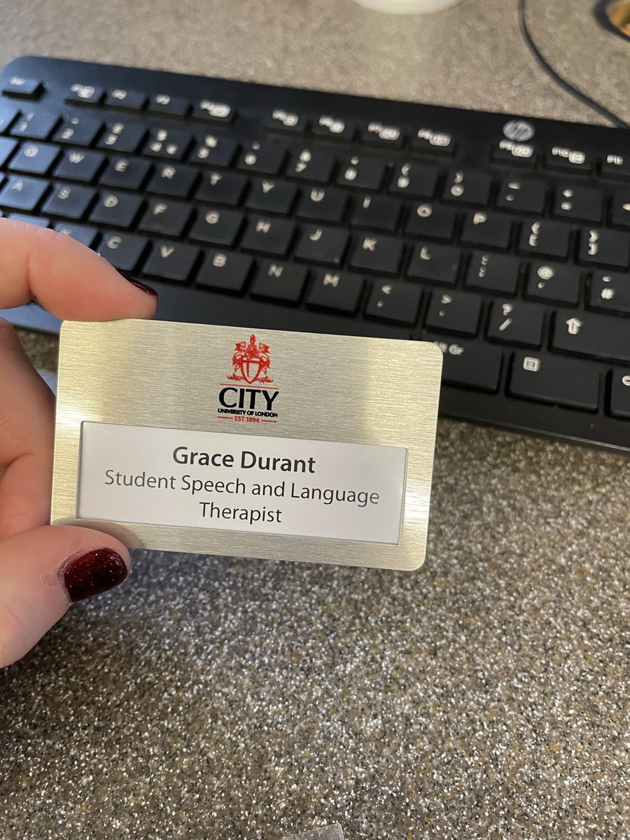 GraceSLT_'s tweet photo. Just picked up my placement name badge! I can’t wait to start placement next month!😁🗣 #slt2b #sslt https://t.co/8sGnV8XmLk