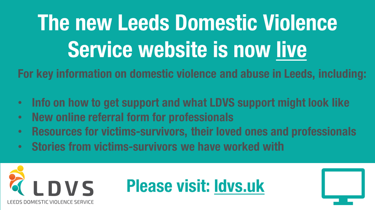 Our brand new Leeds Domestic Violence Service website is now live! If you think you might be affected by domestic violence and/or abuse, please visit ldvs.uk for info on how to get support &amp; to read stories from victims-survivors we have worked with.