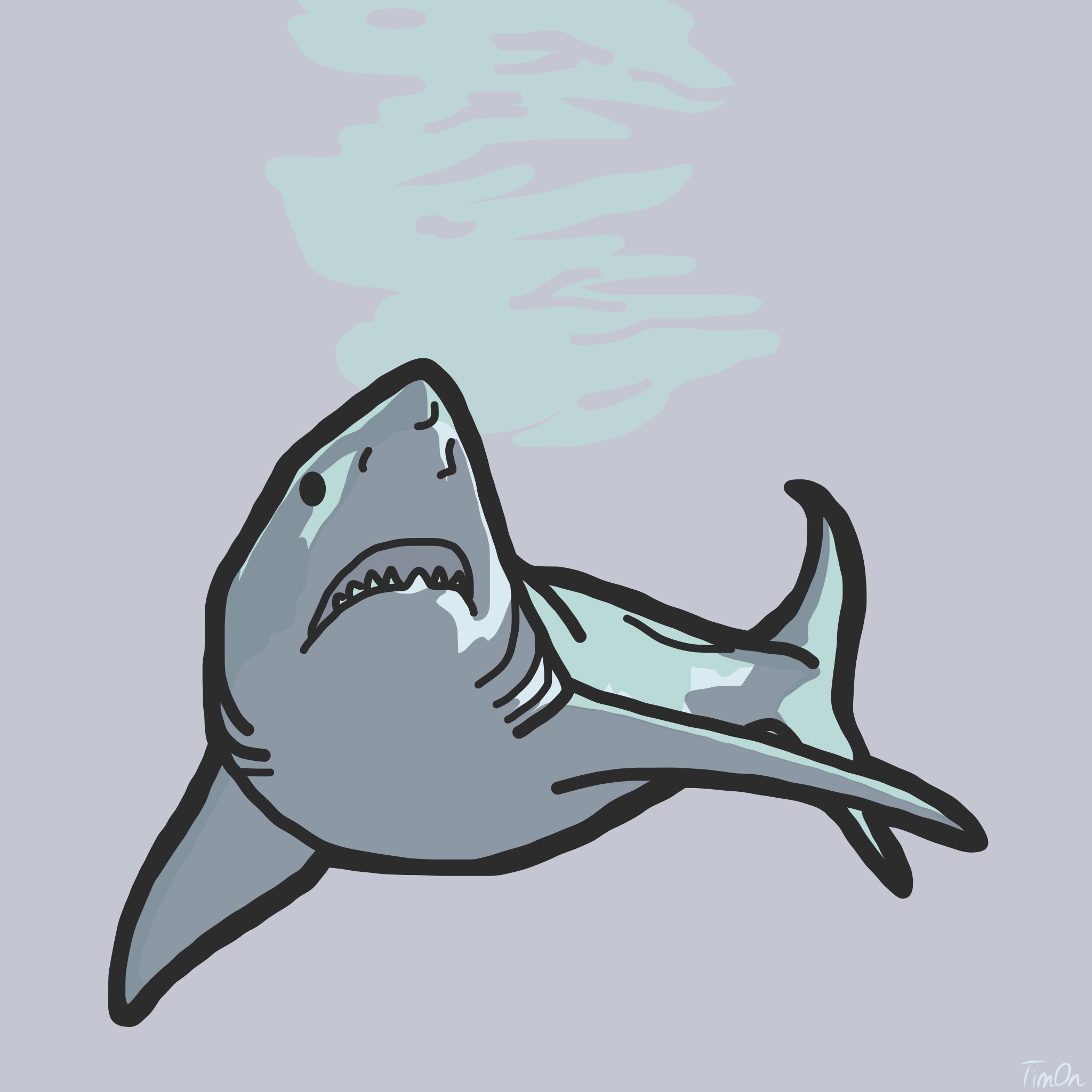 Timon はせ Lineスタンプ Tシャツ販売中 Great White サメ さめ 鮫 ホホジロザメ Greatwhiteshark 魚 海の生き物 絵 イラスト Shark Illustration T Co Vaselfx3vi Twitter