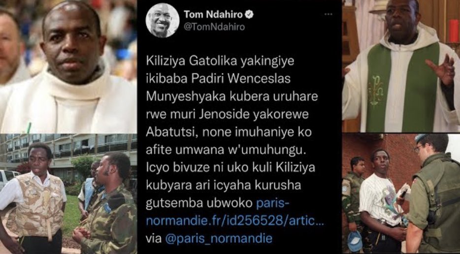 Kiliziya Gatolika mu #Rwanda na <a href="/Pontifex/">Pope Leo XIV</a> i #Vatican bazasobanurire Abanyarwanda cyane cyane abacitse ku icumu rya Jenoside yakorewe Abatutsi uburyo Wenceslas Munyeshyaka atahanwe kubera Jenoside harimo no gufata Abatutsikazi ku ngufu mu 1994, akirukanirwa kwemera ko afite umwana