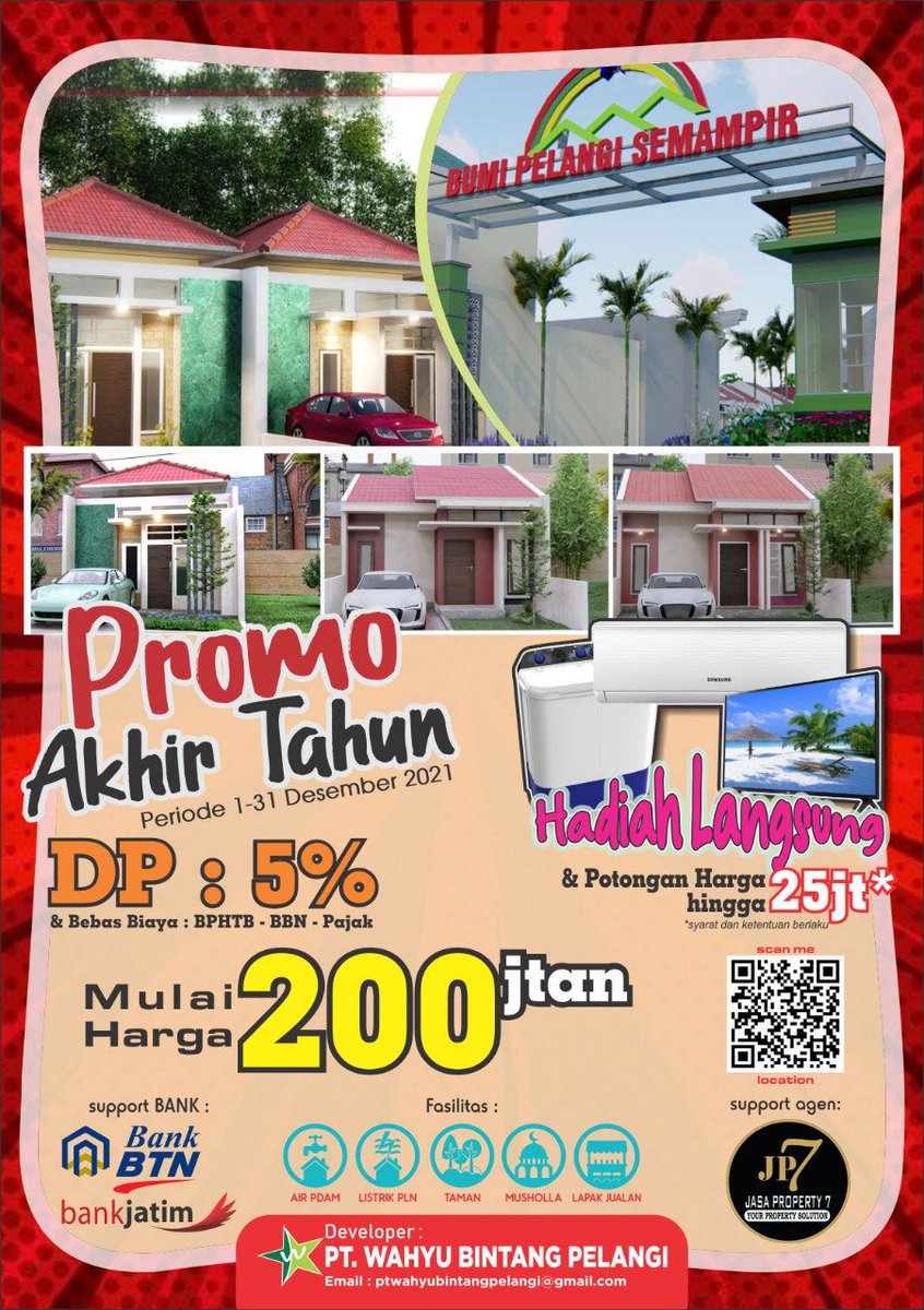 mohnurulhuda191's tweet photo. Mulai harga 200 jutaan saja, dan angsuran 2 jtaan,UTJ 1.5 jt total Dp mulai 5% bisa diangsur/10 jtaan,Perum BUMI PELANGI SEMAMPIR cerme Gresik hubgi 081216031166 https://t.co/i7jWDmLI8W