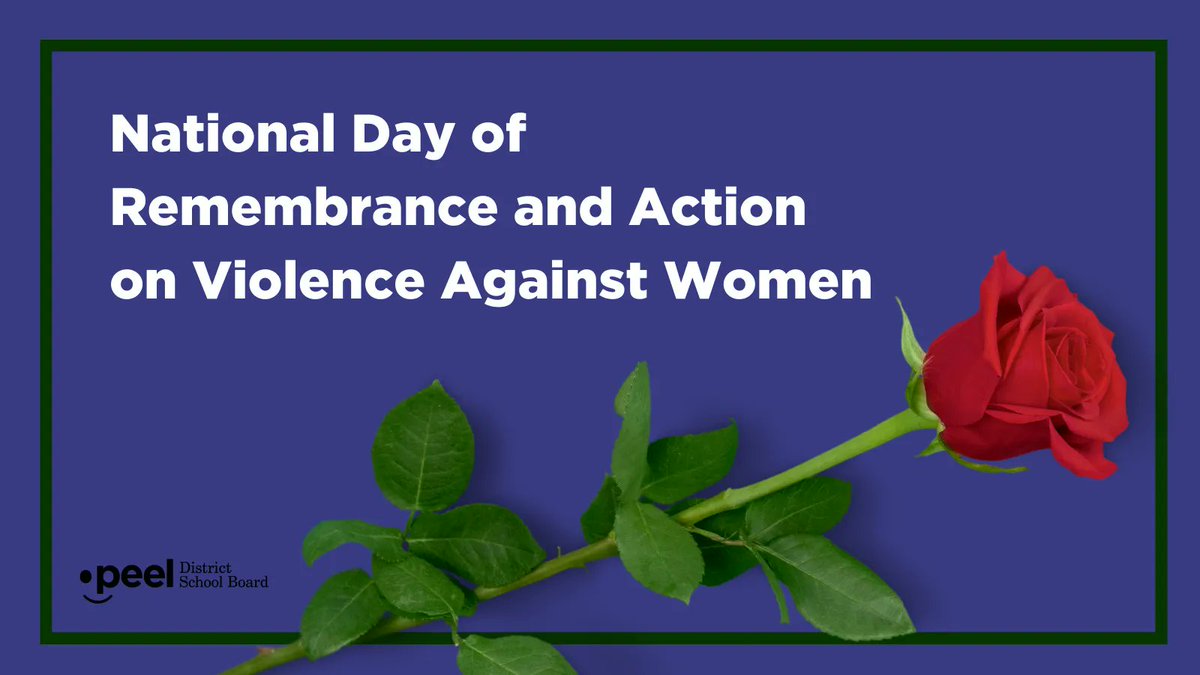 Today on the National Day of Remembrance and Action on Violence Against Women, flags at all Peel schools and work sites will be lowered to half-mast, from sunrise to sunset. Let’s honour those who’ve lost their lives and continue to speak up against gender-based violence.