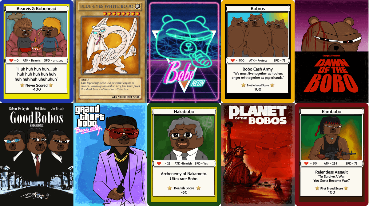 bobocashcom's tweet photo. The first 10 NFTs of the Bobo Cash NFT Series 002 will be drawn soon.

Here is a preview of what qualified wallets might win!

Stay tuned...

$BOBO #bobocash #nft #nfts https://t.co/Liq24Rt4zC
