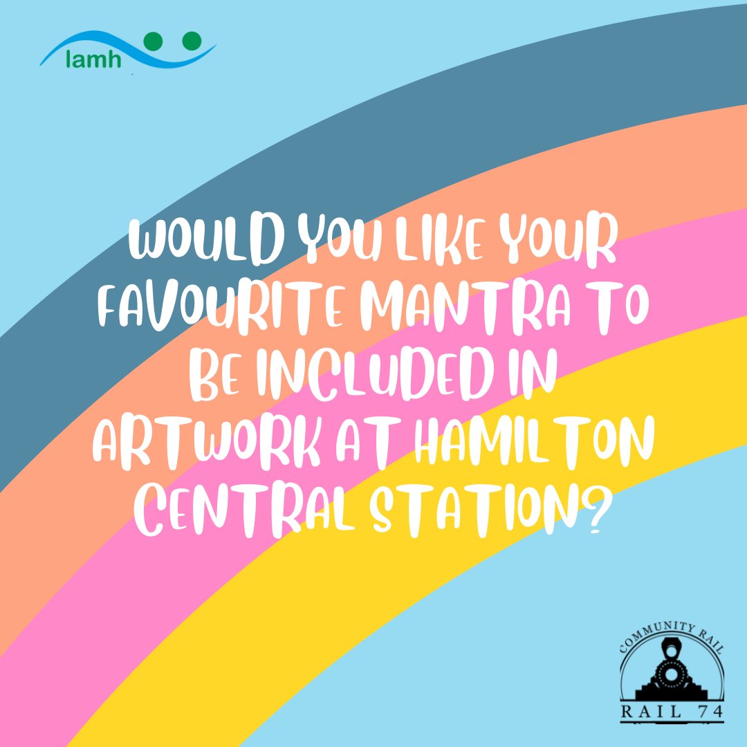 TeamLamh's tweet photo. πDo you have a favourite quote or mantra you live by?
πWould you like your mantra to be included in new artwork at Hamilton Central Station?
Please email your first name and your mantra message to hopeinhamiltonart@gmail.com
#MentalHealthAwareness #Rail74 #PositiveMantra https://t.co/xiK5GdSyxT