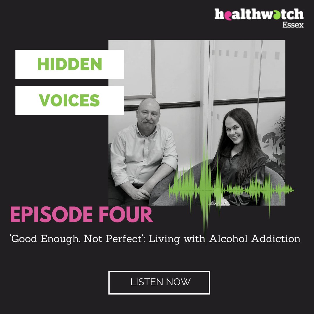 HWEssex's tweet photo. Our latest podcast, 'Good Enough, Not Perfect': Living with Alcohol Addiction, is out now.

In the episode, we spoke with @JohnWillsuk about living with an alcohol addiction. 

The episode is available on streaming platforms, and can be found via the link: https://t.co/UJLf47U9mL https://t.co/bubfoLMYaE