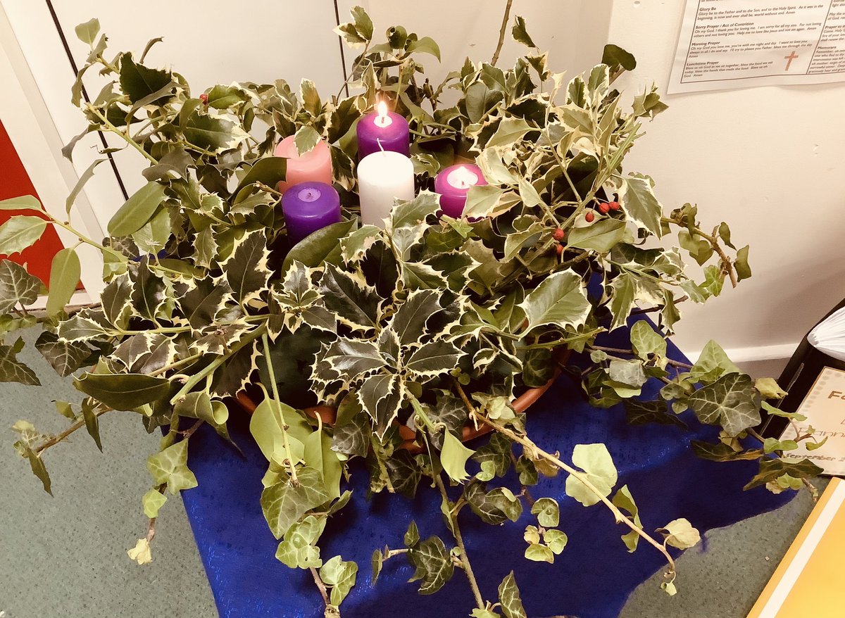 HTAClass1F's tweet photo. We lit our second candle on our Advent Wreath today . #HTACatholicLife https://t.co/Mkmlqr7JqM