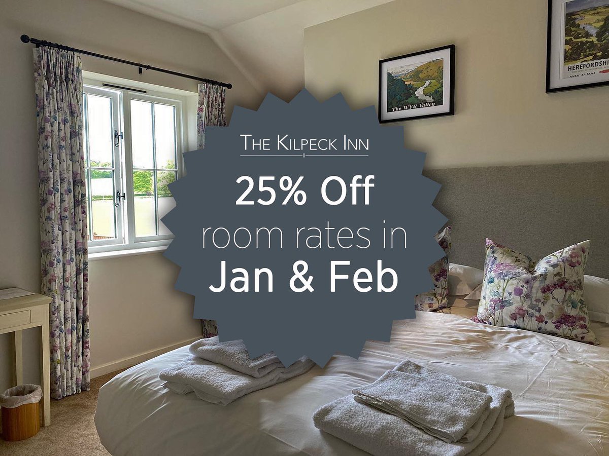 Throughout January and February we will be offering 25% off of all room rates!

So why not book your perfect winter break in the beautiful Herefordshire countryside at kilpeckinn.com