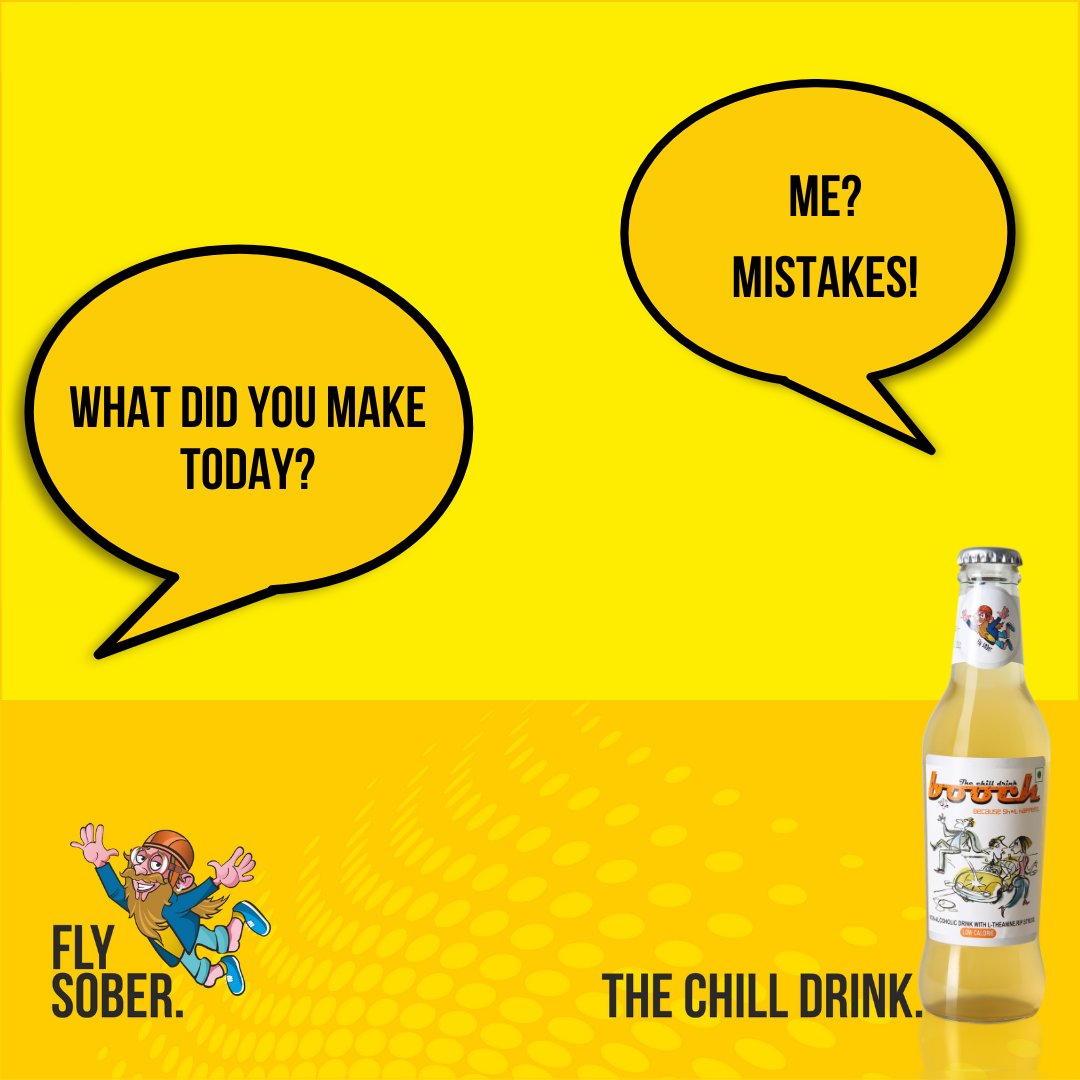 boohzindia's tweet photo. Do shit, make mistakes, chill and have a Booch π
#makemistakes #dontgiveashit #doshit #mistakes #chillout #chillvibes #chillax
#StressAttack #StressBusting #RIPStress #TheChillDrink #FlySober #ShitHappens #BoochBev
#Stressed #Relax #Chill #Bangalore #India https://t.co/KBIqgqpVYw