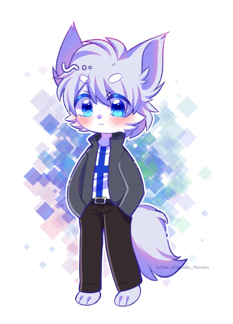 Onimoko_Momoiro's tweet photo. Last raffle-art belongs to @Red_Panda_Alex, congrats and thank you so much for joining!! 💜💙

#my_art #raffle_art #kemono
#full_body #simple_shade #chibi #cute https://t.co/u8u6XpkE0n