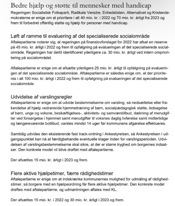 AnniSorensenLEV's tweet photo. Et lille, men langt fra tilstrækkelig skridt i rigtig retning i #FL22. 100 mio kr til handicapområdet er bekymrende lidt - de politiske forhandlinger ovenpå evalueringen skal indeholde markante reformer!
#dkpol #dksocial #retssikkerhed #evaluering https://t.co/ck8lFMqUGX