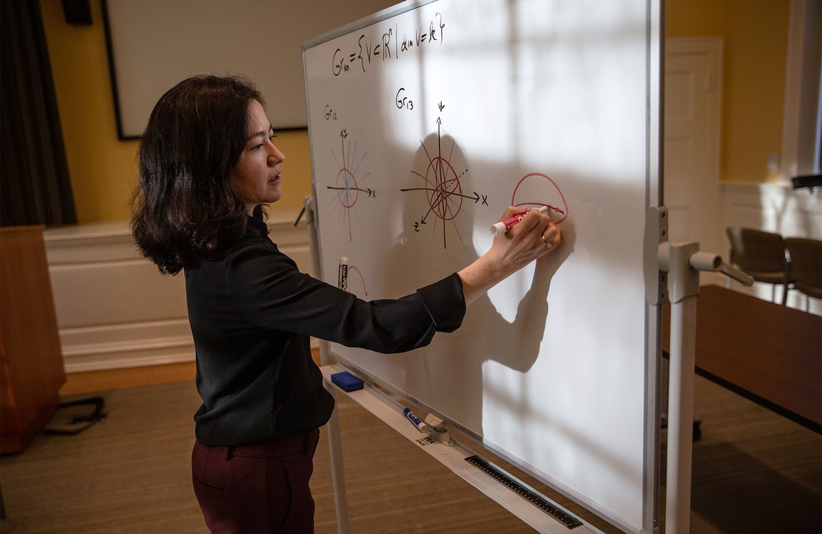 QuantaMagazine's tweet photo. In fourth grade, Lauren Williams unexpectedly won an elementary school math competition. Years later, she became only the second tenured woman mathematician in Harvard University’s history. https://t.co/mM1KfckN1M https://t.co/cRhnQw3LSV
