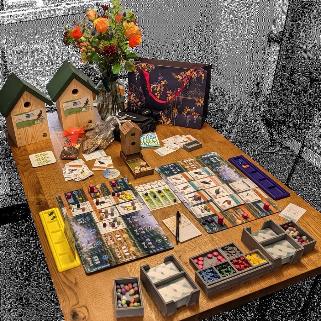 KingDin50936095's tweet image. Yesterday was our anniversary and in a fun gift buying coincidence it turned into a bird themed event. So what better game to play for day 5 of #12playsofchristmas than Wingspan. 

We both love this game and playing it together is always fun. Even when @… instagr.am/p/CXI_hg4Ml6Z/