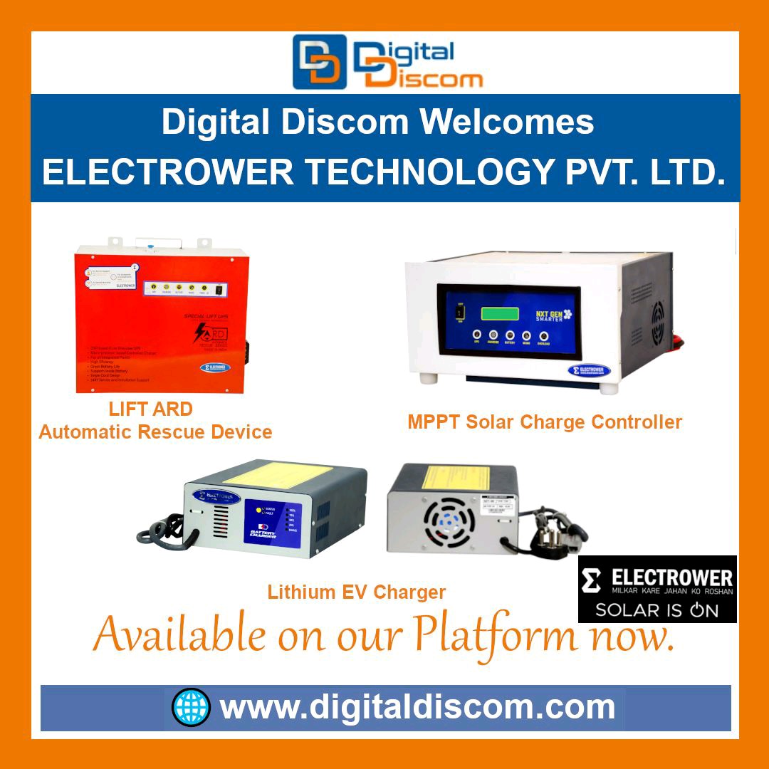 DigitalDiscom's tweet photo. We welcome @electrower Technologies Pvt Ltd  at Digital Discom platform with its following Products:
 
For more details of the product, quotation &amp; company please visit : https://t.co/x3O39yt6mG

#digitaldiscom #utility #smartbharat 
#solar #renewableenergy #onlineups #electrower https://t.co/GIEZV8WNXQ