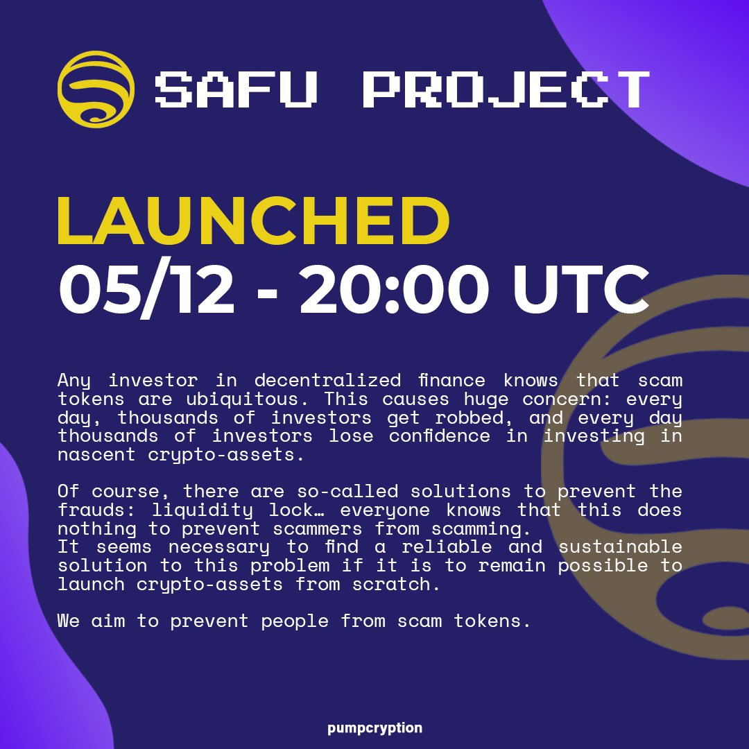 pumpcryption's tweet photo. 𝗣𝗔𝗜𝗗 𝗦𝗣𝗢𝗡𝗦𝗢𝗥𝗦𝗛𝗜𝗣
LAUNCHED 05/12/2021 - 20:00 UTC 🚀📈

SafuCoin 🔒

📑 Contract: 0x7Fa360A796Ba660B2FF7804C6fB6e1C04Dd879db

📲 Telegram: https://t.co/iQfg2jc8eC

𝗗𝗬𝗢𝗥

#crypto #shib #shibainu #binance #bnb #bitcoin #doge #coin #token #cryptocom #cro https://t.co/qap6xlbqi7