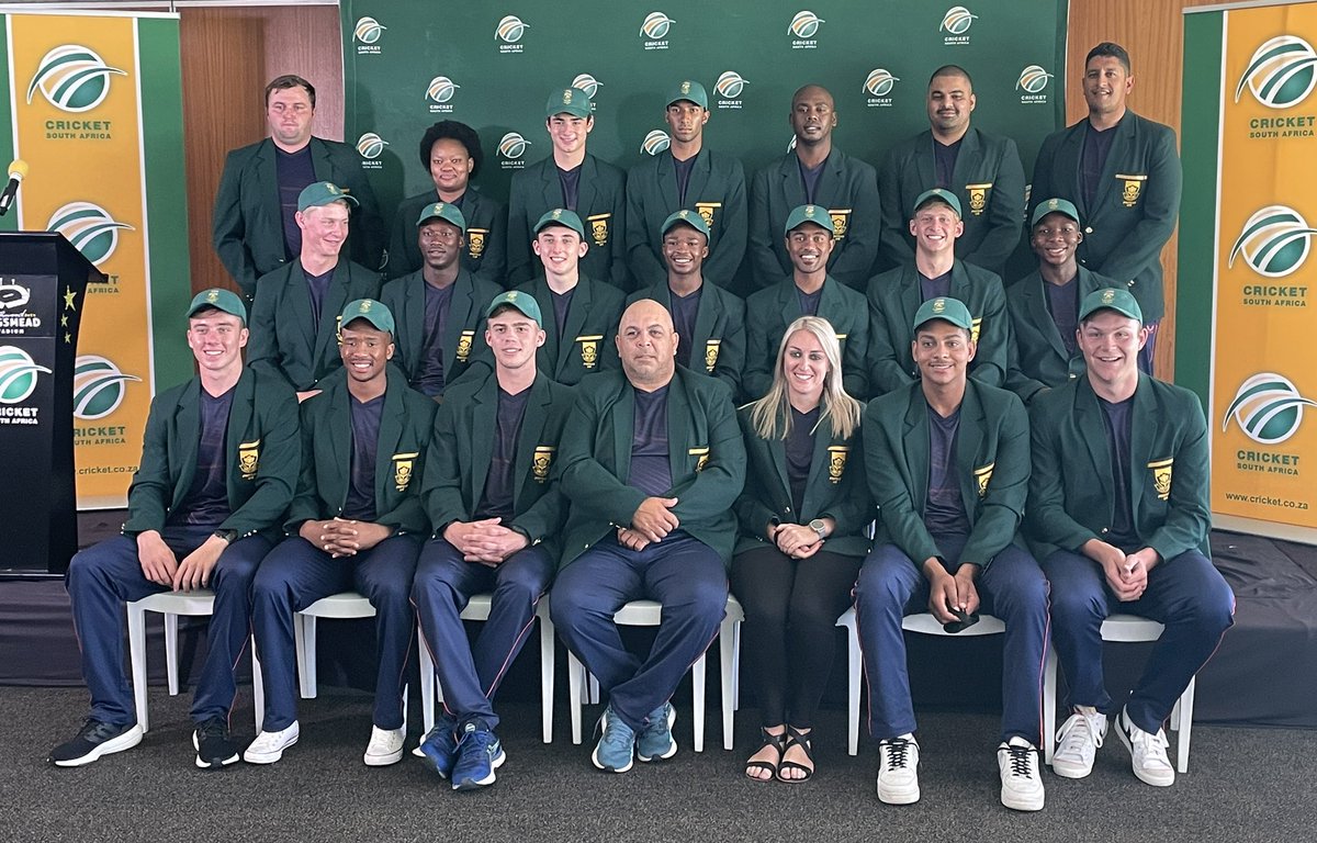 The Pride of SA. <a href="/OfficialCSA/">Proteas Men</a> U19 World Cup Squad 2022. All the best to the Team and Management #ICCWC2022 #TheFuture