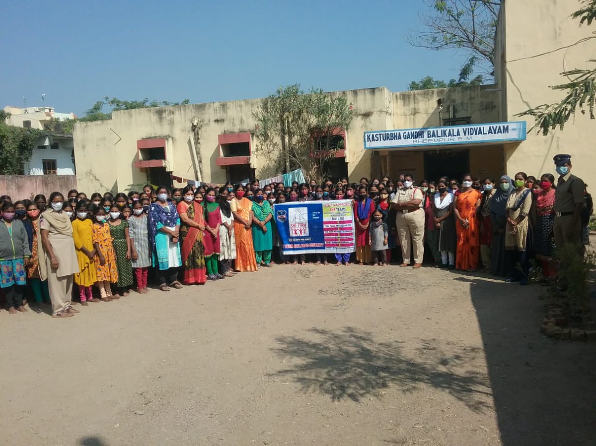 AdilabadShe's tweet photo. As per the instructions of the Adilabad SP Sri,Rajesh Chandra IPS,She Team Conducted Awareness Session at KGBV Bheempur, ZPSS Pochhera &amp; KGBV Thosham.  about various topics like QR code,She team Number, Child Marriages, Gender sensitization, Gender equality,Cyber Security Tips. https://t.co/PexRdE7MGE