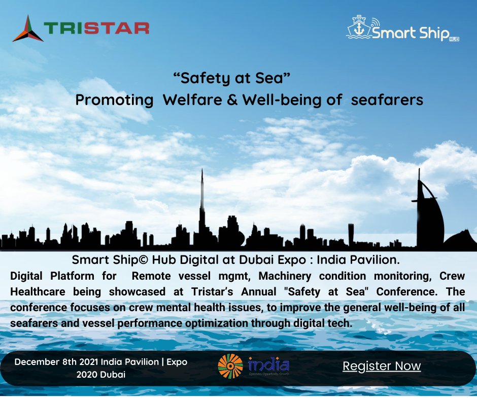 We are excited to showcase "SSH Digital Twins is benefiting #Tristar and other vessel owners, Meet us at the "#Safetyatsea Conference" hosted by Tristar. Join us on 8th Dec 2021: lnkd.in/esM8dAqY
#dubaiexpo #maritimeindustry #crewhealthcare #indiapavilion