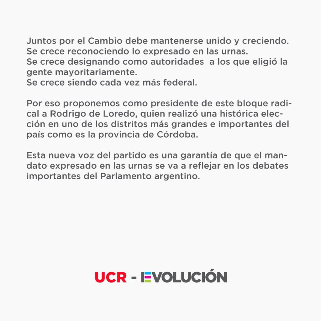 La renovación radical plantea un bloque propio encabezado por <a href="/rodrigodeloredo/">Rodrigo de Loredo</a>

La #Argentina está viviendo un momento crítico que lleva a sus ciudadanos a escoger nombres nuevos, caras nuevas e ideas nuevas que oxigenen las alternativas.