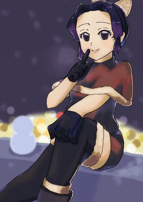 麻月コハクさんがTwitterに投稿した胡蝶しのぶ(鬼滅の刃)のイラスト。