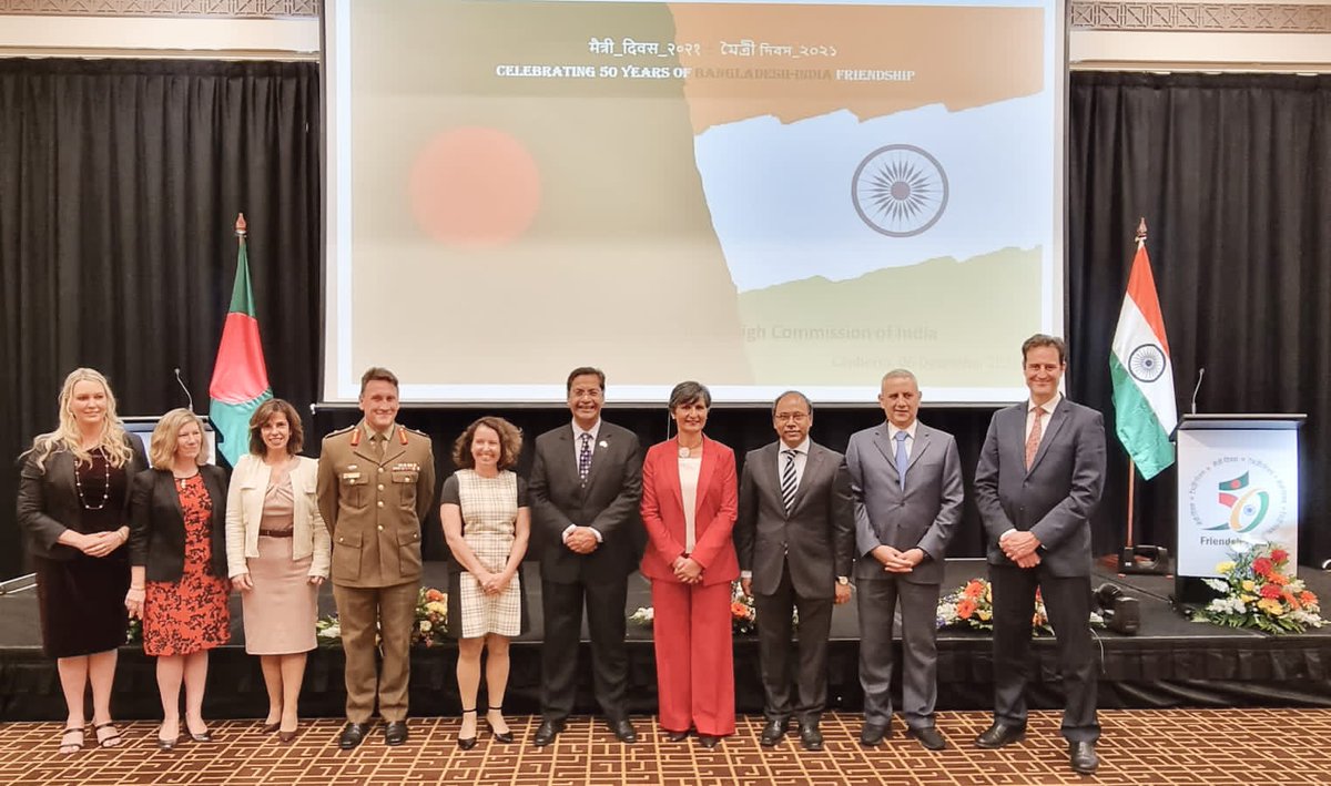 Today, High Commission of India &amp; High Commission of Bangladesh in Canberra jointly commemorated the Maitri Diwas, the day which marks Golden Jubilee of diplomatic ties between India and Bangladesh and the 50th Anniversary of Bangladesh Liberation War. #MaitriDiwas