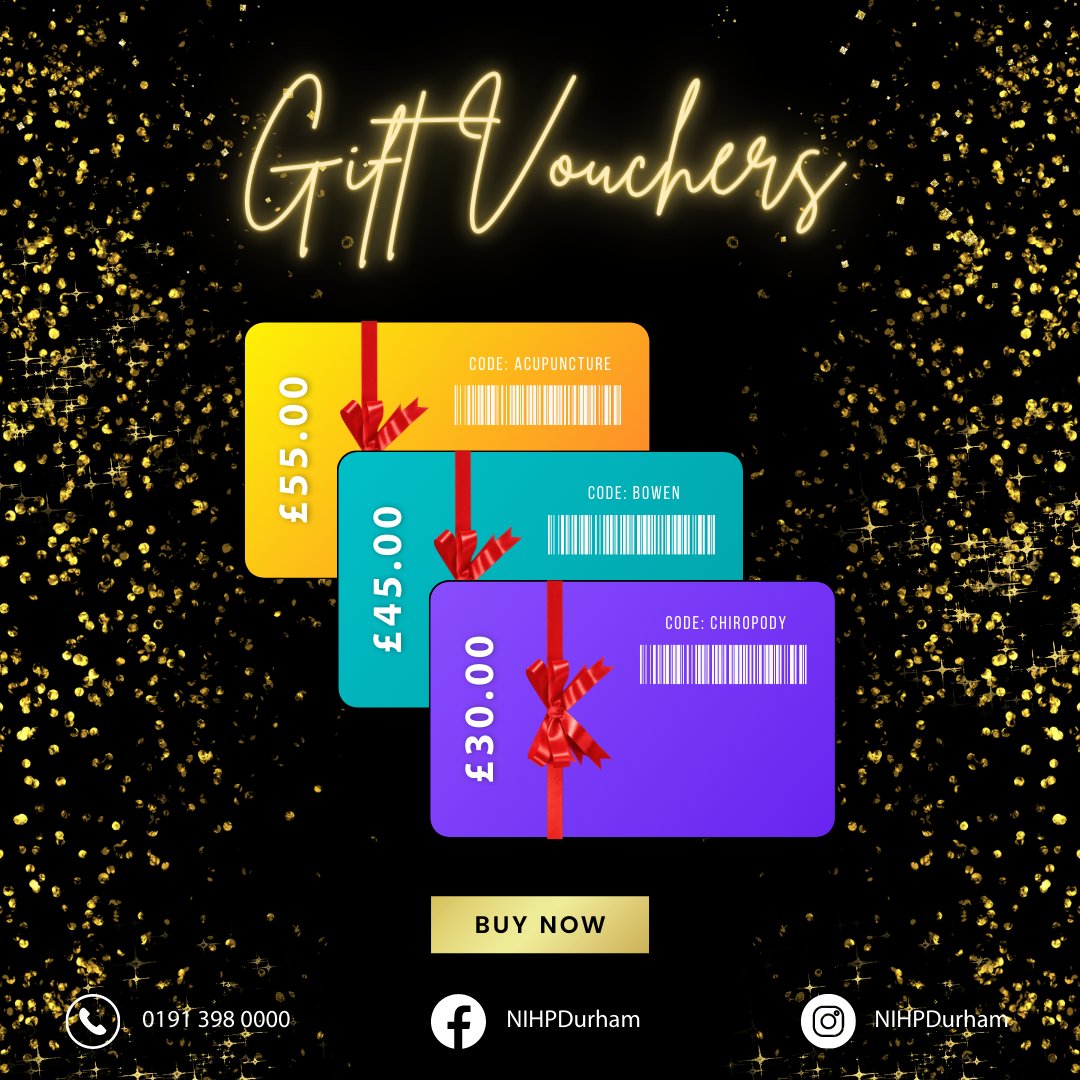 NIHPDurham's tweet photo. Gift vouchers for hands-on treatment are now available online, or at reception. Give someone a truly useful gift this Christmas!

#NIHPDurham #GiftVouchers #MoveFeelLiveBetter https://t.co/pOFZ54MMBb