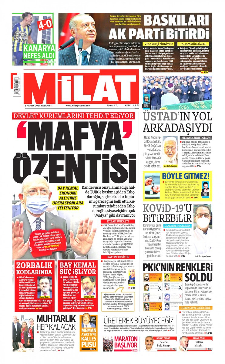 Müdürün TÜİK baskını hk Milat'a kısa bir değerlendirme yaptım:

"Devlet memurlarına ‘işleri durdurun’ çağrısı yaptı. Piyasalarla oynamaya, yatırımları erteletmeye, devletin işleyişinde aksamalara neden olmaya, kurumları itibarsızlaştırmaya çalışıyor"
milatgazetesi.com/haber/kilicdar…
