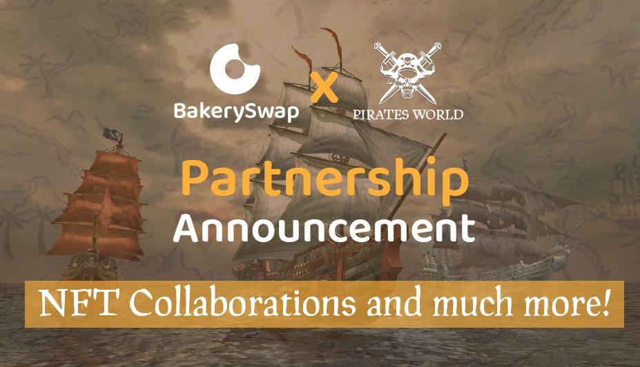 🏴‍☠️ New Partnership announcement with @PiratesWorldNFT 🤝 #NFT collaborations & much more with the newest #Play2Earn 🍩 We invite all #Bakers to sail the 7 seas at piratesworldnft.com