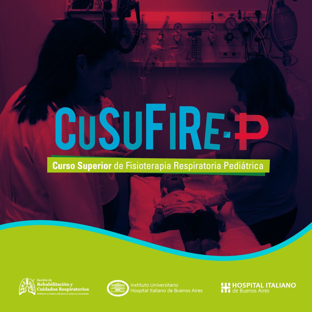 📢 Arrancaron las inscripciones para la 3ra edición del CuSuFiRe-P!!
un buen primer paso para iniciarte en los cuidados respiratorios Pediatricos!!
💻 Anótate 👉🏼: instituto.hospitalitaliano.org.ar/#!/home/posgra…

#kinesio #kinesioped <a href="/kinerespihiba/">Kinesiologia Hospital Italiano</a>