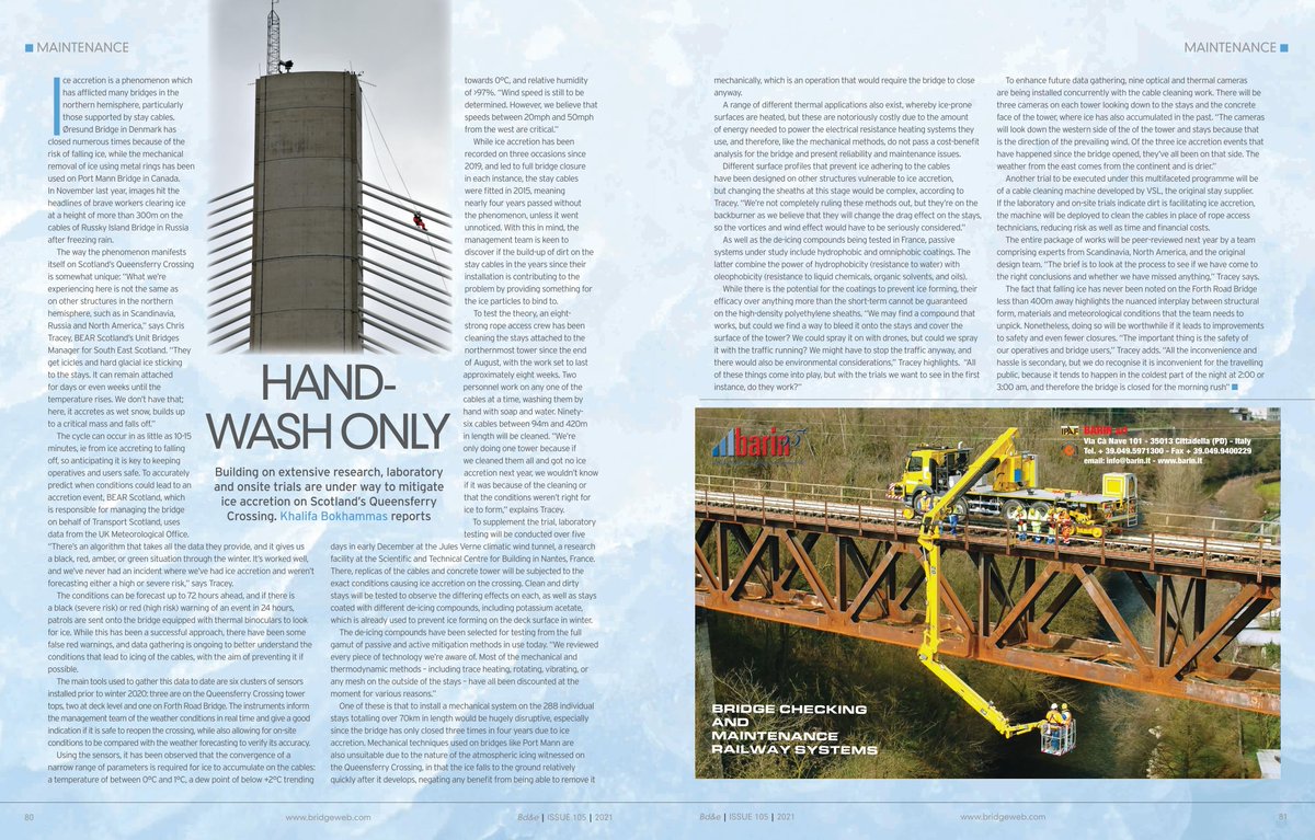 This article in Bridge Design &amp; Engineering magazine is worth a read for anyone interested in the work BEAR Scotland is doing to mitigate ice accretion on the Queensferry Crossing.

It's behind a paywall on the website but <a href="/bdebridgeweb/">Bd&e</a> have agreed to let us share it here.