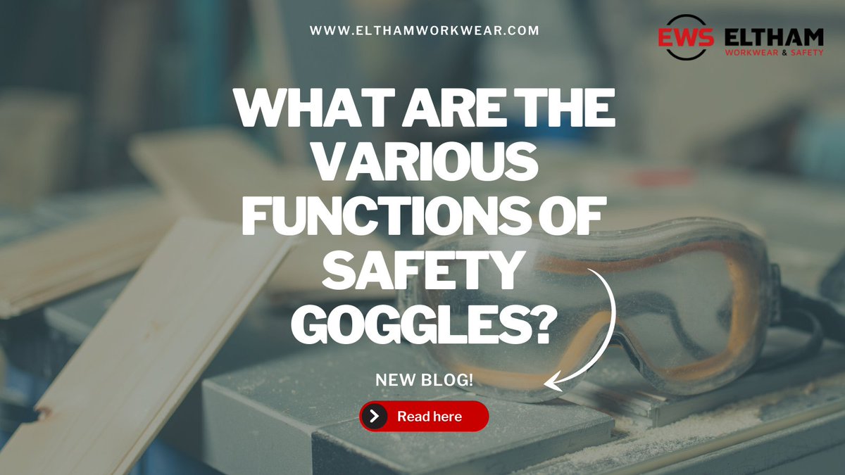 Do you know the various functions of safety goggles?🤔

(Other than the obvious!)🥽

There's more than you might think! Read our blog here: bit.ly/3fQh75Z 

#ElthamWorkwear #safety #goggles #blog