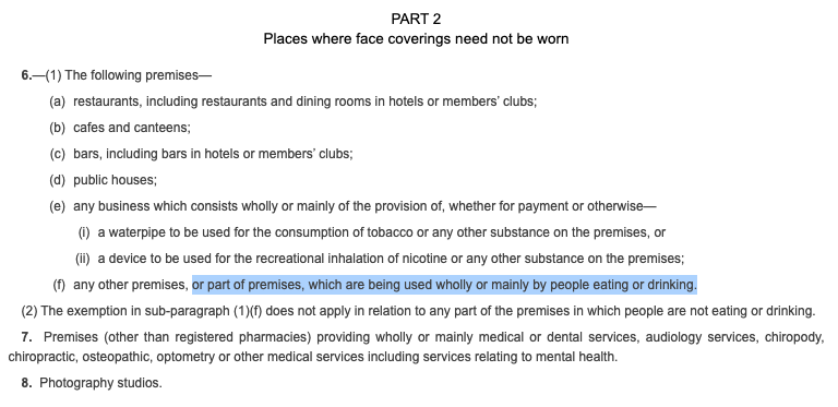 @Nigel_Farage It looks like he is in part of a shop designed for eating/drinking from the video, and the regulations don't require a mask to be worn in those areas?

Staggering that almost 2 years on we are still seeing enforcement of made up rules vs what the law says.
legislation.gov.uk/uksi/2021/1340…