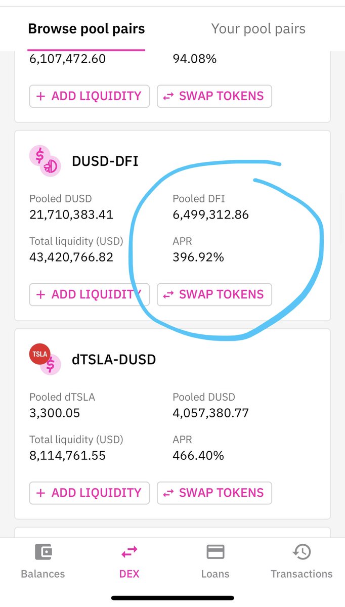 SebastianTC21's tweet photo. @julianhosp @defichain How come the APR for DUSD-DFI is different from what others mentioned? It is not at 448% as others mentionex. https://t.co/AXI8iukdlV