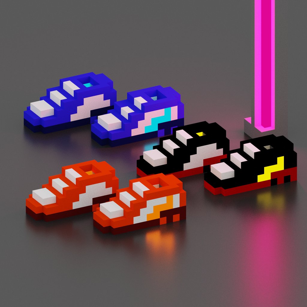 iSendalComics's tweet photo. My Wearable Voxel Sneaker Collections

#Thesandbox #TheSandboxGame #Sneakers #VoxelArt #SneakerVoxel #SneakerPixel #Metaverse #MetaverseGaming #NFTGame #NFT #NFTWearable #wearable #NFTartists #SneakerCollections https://t.co/rtaNZs9dYo